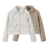 UNIZERA  Autumn New Women's Casual Polo Collar Long Sleeve Texture Fashion Versatile Jacket Coat