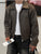 Mauroicardi Spring Autumn Vintage Lightweight Distressed Washed Brown Pu Leather Jacket Men Zipper Casual Korean Fashion Clothes