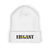 Elegant Embroidered Cuffed Beanie — Minimalist Black & Yellow Logo