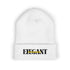 Elegant Embroidered Cuffed Beanie — Minimalist Black & Yellow Logo