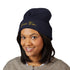 Embroidered 'Grace Wins' Cuffed Beanie — Cozy Inspirational Knit Hat