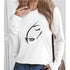 Fall Winter T-shirt Clothes Women's Vintage Graphic Tee Top Tshirt Clothes Woman Face Line Drawing Print Long Sleeve Y2k T Shirt