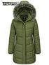 TACVASEN Womens Winter Thicken Parka Coat Warm Jacket Down Puffer Outwear with Faux Fur Removable Hood Waterproof Windproof Coat