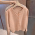 2025 New Fashion Women's Fleece Knit Loose Short Cashmere Sweater Round Neck Warm Korean Sle Casual Female Sweater Top Cloting