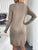 Autumn and winter standing collar long sleeved new knitted dress