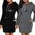 Casual Simplicity Hot Sale Womens Midi Dresses Autumn Winter Daily Comfort Fashion Slim Fit Pocket Hoodies Collar Zipper Quality