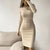 Women's Maxi Dresses Spring New Fashion Casual Slim O-Neck Long Sleeves Elegant Dress Solid Sexy Lady Club Party Dress Clothing
